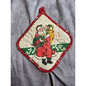 VTG 1986 RAB Hoilday Christmas Pot Holder Santa Claus